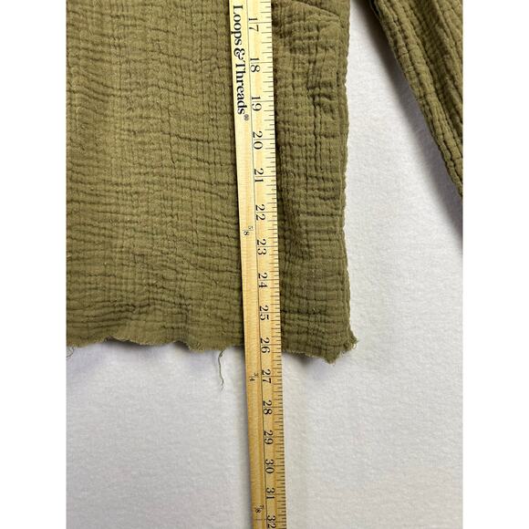 Igenjun Woman's Green Peasant Botton Down Top - Size‎ Small Bobo Casual - Picture 11 of 12